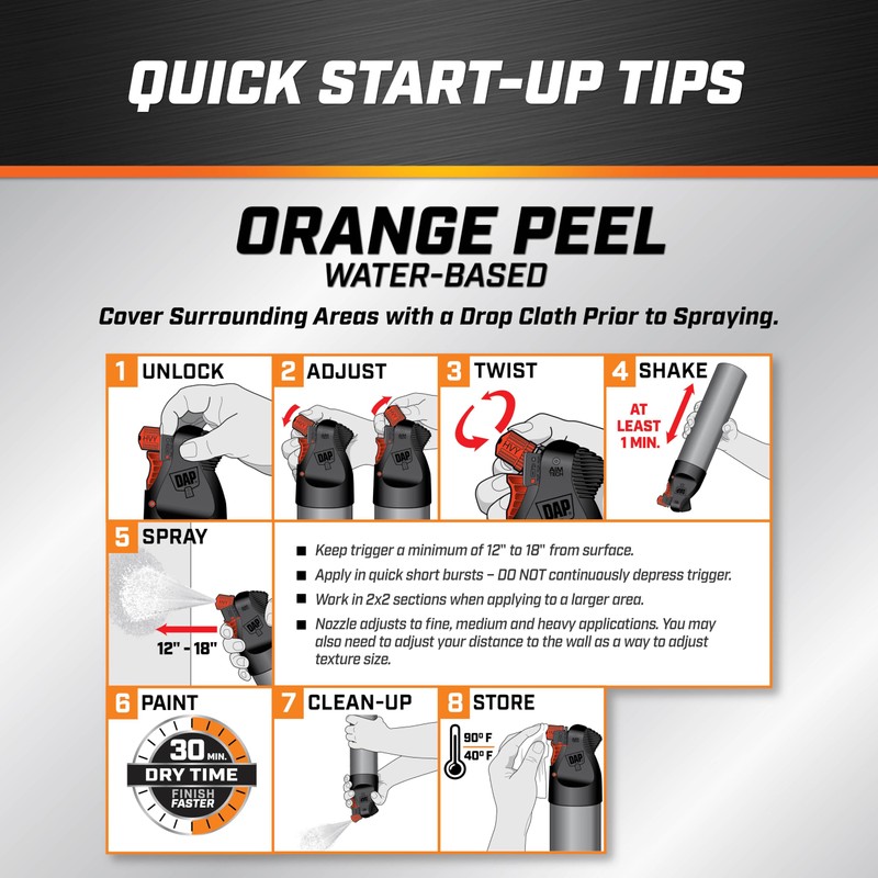 DAP Spray Texture Orange Peel Water Based 2n1 Wall &