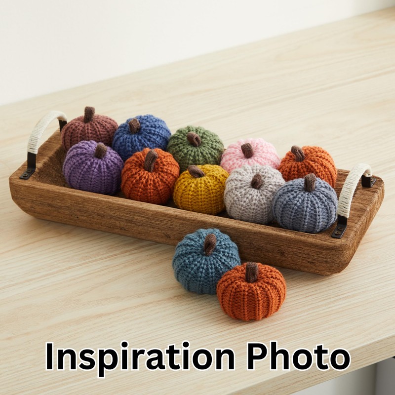 Mini pumpkins set of 5, knit pumpkin decor, cozy season