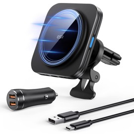 ESR Smartphone Holder Car Wireless Charging Magnetic High-Speed Charging 15W Magsafe Car Mount Magsafe Charger Magnetic Adsorption Multi-Angle Adjustable Air Conditioner Louver/Dashboard Car Mount Car