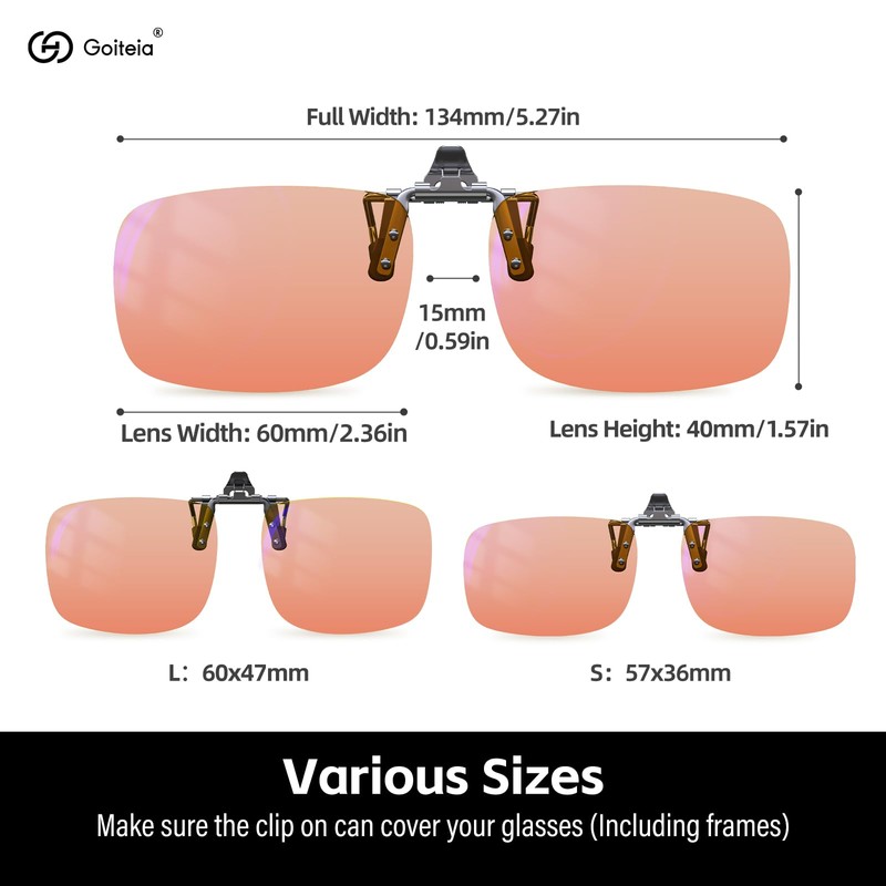 Goiteia FL-Rose Migraine Clip on Glasses-Amber Clip-on Blue Light Blocking