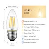 LVWIT Dimmable LED Candelabra Bulbs B11 Filament Bulb E26 Base