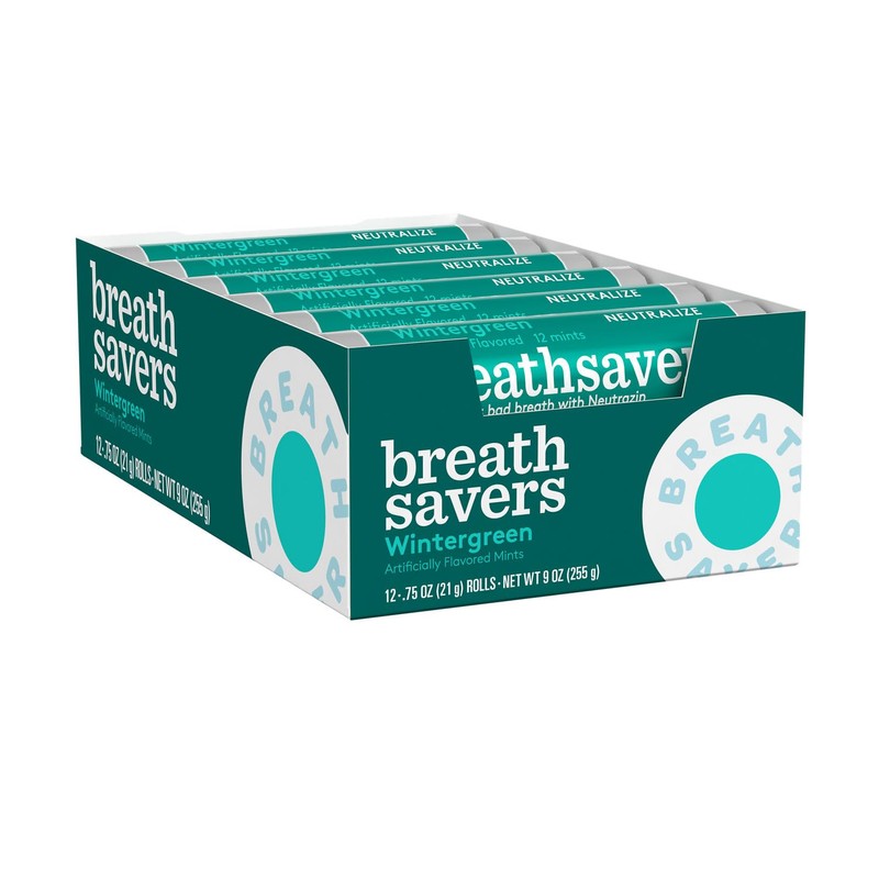 BREATH SAVERS Wintergreen Flavored Sugar Free Breath Mints Rolls, .75