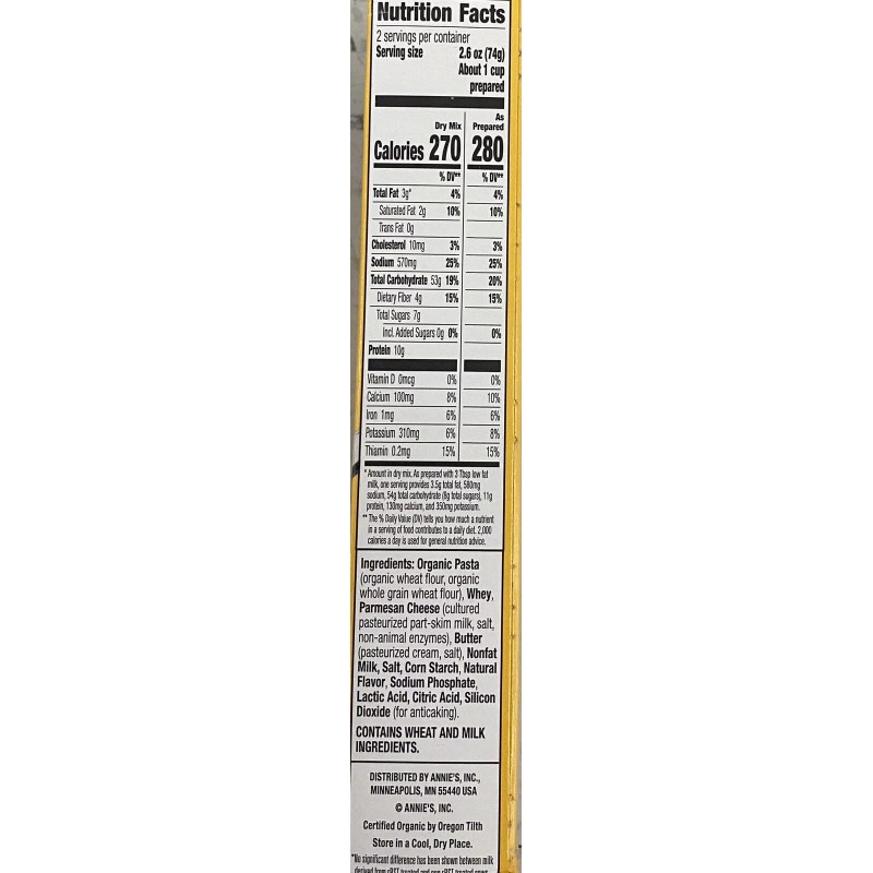 Annie's Macaroni & Cheese SPIRALS WITH BUTTER & PARMESAN Organic