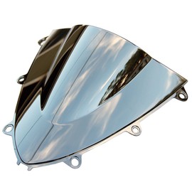 MotorToGo Chrome Double Bubble Windscreen Windsheild Compatible for 2008 Honda CBR1000RR