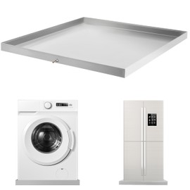 kunghei 27 x 25 x 1.5 Inch Heavy Duty Washer Machine Drain Pan Catch, 304 Stainless Steel Washing Machine Spill Tray Drip Tray, Under Washer Machine Drip Pan Washing Machine Pan Washer Tray