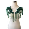Pair Beaded Rhinestones Tassel Applique Embellishment for Clothes,Pure Handsewing Crystal