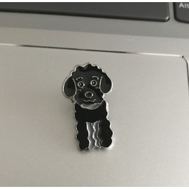 Harikaji Lovely Pug Dog Brooch Pet Brooch Corsage Metal Pin Badge Dog ID Tags Christmas Birthday Gift 2PCS (Black Poodle)