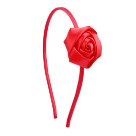 HOXIEYA Valentine's Day Headband Delicate Rose Hairband Velvet Fabric Hair Hoop Valentine's Day Hair Accessories for Women Girls Valentine's Day Party Supplies Gift (01-red rose)