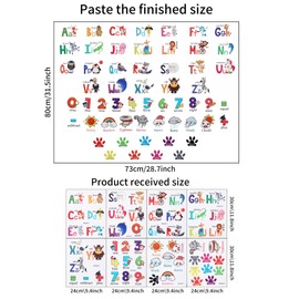 8 Pcs Alphabet Numbers Animals Weather Colors Wall Stickers, Children Puzzle Wall Decal for Children's Bedroom, Kindergarten Classroom Wall Stickers Decoration