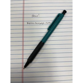 Paper Mate Vintage PaperMate DynaGrip Double Heart Teal Ballpoint Pen - Med - NEW OLD STOCK