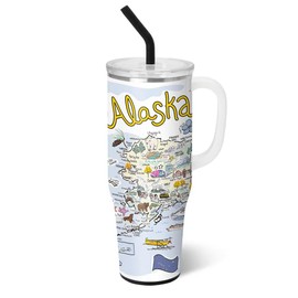 Swig Life 40oz Mega Mug, 40oz Tumbler with Handle and Straw, Extra Large Insulated Tumblers, Cup Holder Friendly Travel Mug (Alaska)
