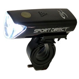 Sport Direct Mega White 20 Lumen Front Light. Focused beam. Run time upto 220hrs*. Visibility 600m+ IPX4 Waterproof *SEE 360 VIDEO*
