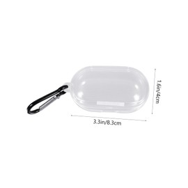TEHAUX 1 PC Stylish Transparent Earphone Holder Case for Buds Compact Design with Carabiner for Easy Carrying Pressure Resistant Compatibility