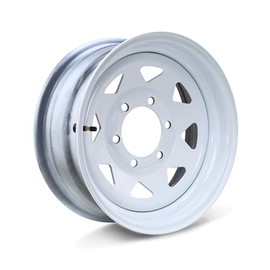 LIBRA 15 x 6 Trailer Wheel 6 Lug on 5.5" Bolt Pattern White Spoke -17012
