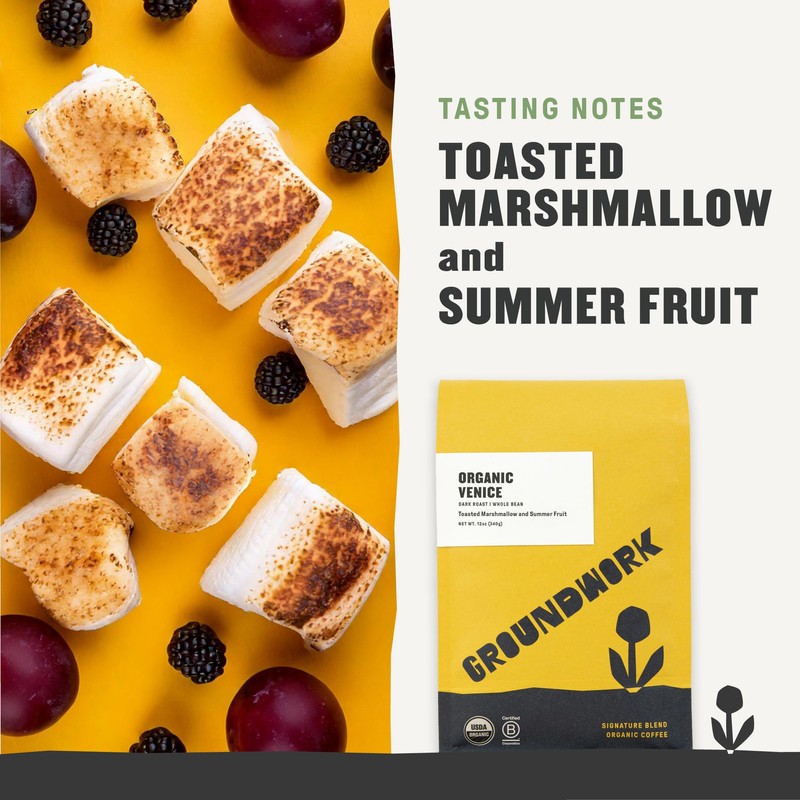 GROUNDWORK Venice Blend Whole Bean Coffee Dark Roast - Certified