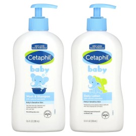 Cetaphil Baby Wash Shampoo And Daily Lotion 2 Pack Gentle Skin Care Essentials