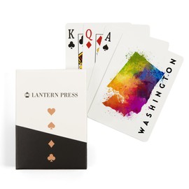 Lantern Press Washington, State Abstract Watercolor (52 Playing Cards, Poker Size Card Deck with Jokers)