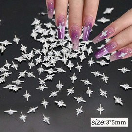 ONPRESS 1000Pcs Silver Star Nail Art Charms 3D Alloy Metallic Studs Nail Charms Retro Mini Cute Six Pointed Star Nail Decorations for Acrylic Nails Supplies DIY Nail Art Decoration Accessories