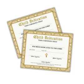 Child Dedication Certificate for Churches to Frame | 30 pk 8.5x11” Paper Baby’s First New Testament Baptism Christening Bulk Certificate Invitation to Thank You Cards Child