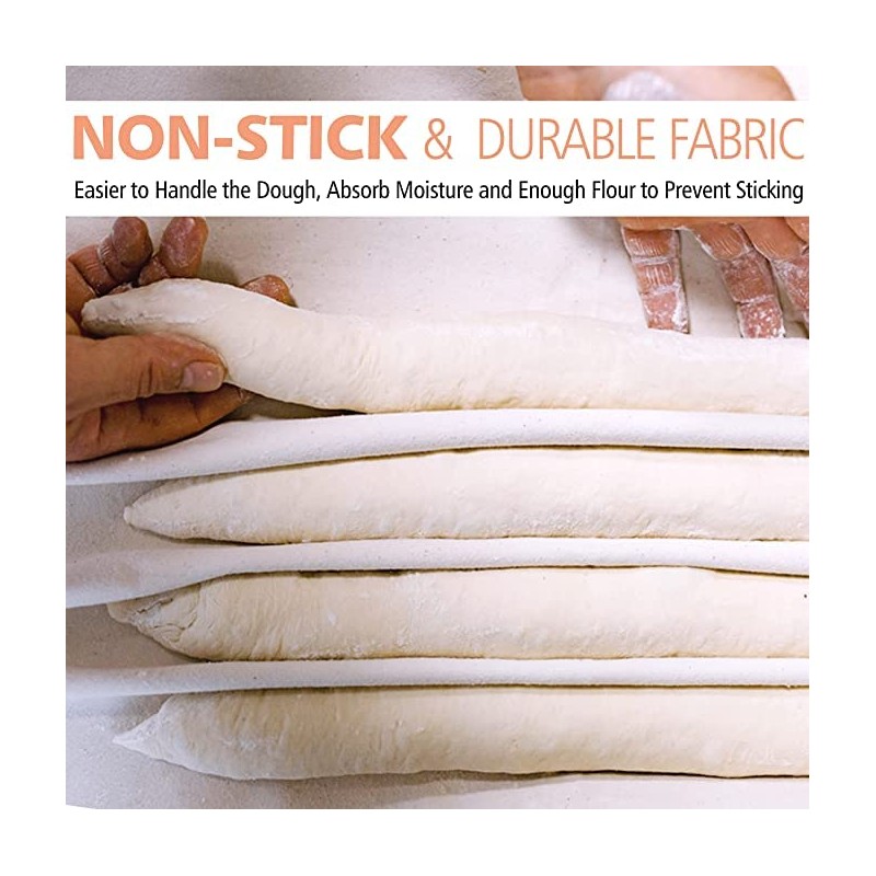 ANCLLO Pack of 2 Linen Cloth Bread Baking Thick Linen