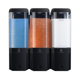 Shampoo and Conditioner Dispenser Wall Mounted, Shower Soap Dispenser No Drill Upadate Easy Slot Install, Shampoo Dispenser for Shower Bathroom Large Capacity 500ml * 3 Chamber Holder Black