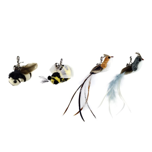TTcat Cat Feather Toy Replacement Cat Toy Wand Refills, 4