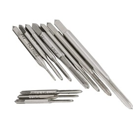 Saipor 10pcs Micro Taps Bit Small Hand Screw Thread Taps M1-M3.5 HSS Mini Metric Plug Tap Screw Tap Drill Tap Drill Set Tapping tool with Adjustable Tap Wrench 1/16-1/4''