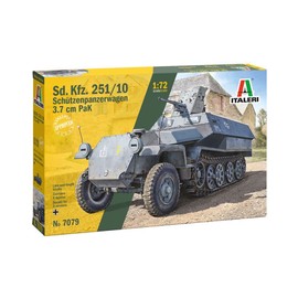 Italeri IT7079 Italy 7079 Sd.Kfz 251/10 3.7 cm PaK, Scale 1:72, Plastic Model Kit, Model Made of Plastic for Assembly, Model Building, 成