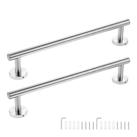 Yetaha Pack of 2 Towel Rail, Bathroom Towel Rail, Wall Mounted 304 Stainless Steel for Bathroom and Kitchen (Brushed Silver, 40 cm)