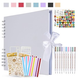 KASZOO DIY Photo Album, Photo Album, DIY Photo Book, 80 Pages, Can Be Used as Graduation Gift, Birthday Gift, Wedding Anniversary Gift, Valentine's Day Gift and Used, White