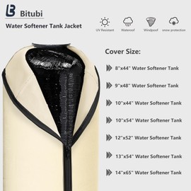 Bitubi Water Softener Neoprene Sweat Jacket, Outdoor Water Softener and Filter Tank Cover to Prevent Sweating, Water Softener Insulated Cover (13x54, Beige)
