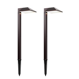 LL LIGHTING LIVING Low Voltage Pathway Lights 2PK Outdoor Landscape Lighting 1.2W 40 Lumen 2700K 12V AC Path Lights with Replacement Bulb Wire Connector Spike Stake for Garden Yard Driveway Lawn