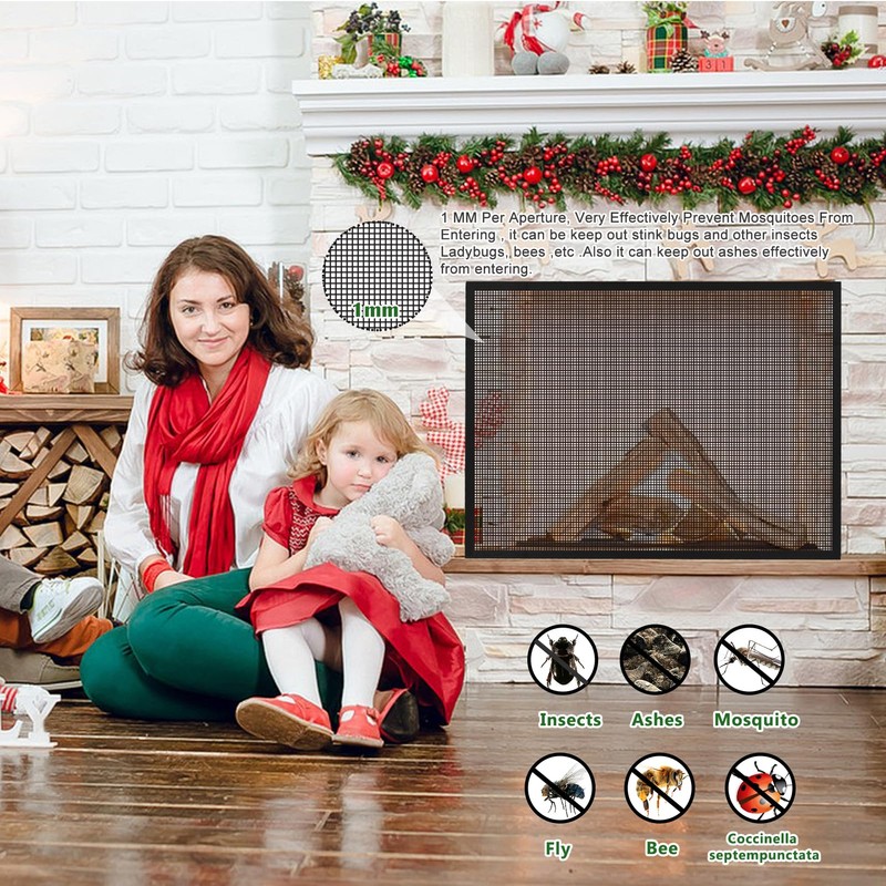Fireplace Screen Safe Mesh Gate Mesh Screen Child Proof Existing