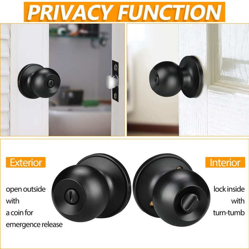 LEIFIDE 15 Pack Door Knobs for Interior, Matte Black Door
