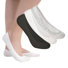 Zeltauto Women No Show Sock Invisible Socks Non Slip Bamboo Liner Low Cut Sock for Ladies Casual (6Pairs Black, S (4-6))