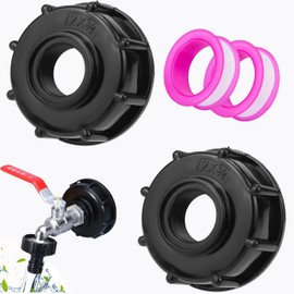 IBC Schlauchanschluss Adapter, S60x6 Grobgewinde zu 3/4" Schnuller-Ventiladapter, Container-Zubehör, IBC-Verbinder für 2 Tanks, Gartenschlauch-Anschluss, 2 Stück