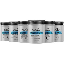 got2b Strand Matte Paste (100 ml), Styling Paste for Matte Surfer Looks, for Scratching, Texturing or Taming without Gluing, Medium Hold, 6 x 100 ml