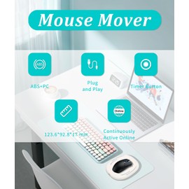 Gugxiom Mouse Mover, Non-Detectable, Silent USB Mouse Wobble Breathing, Plug and Play Movable Jump Switch Button Mouse Shaker with LED Light to Keep PC Laptop Active