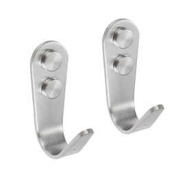 TOOLSTAR Stainless Steel Heavy Duty Hook, Outdoor Wall Mounted Hanger Hook, Coat Towel Hooks for Bathroom Kitchen Pool (U Shape Silver, S)