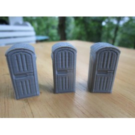 SPACEMAN TECH (3) " HO  SCALE "  PORTA-POTTY,  PORTABLE TOILET     3D PRINTED  1:87  1/87