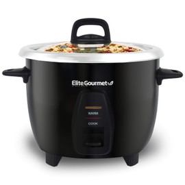 Elite Gourmet ERC2001BX 10-Cup Electric Rice Cooker with 304 Surgical Grade Stainless Steel Inner Pot, Makes Soups, Stews, Porridges, Grains and Cereals