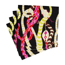 Caspari Serpentine Black Cocktail Napkins - 20 Per Package, 4 Packs
