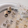 Bow Nail Stickers for Nail Art 5D Embossed Black Gold