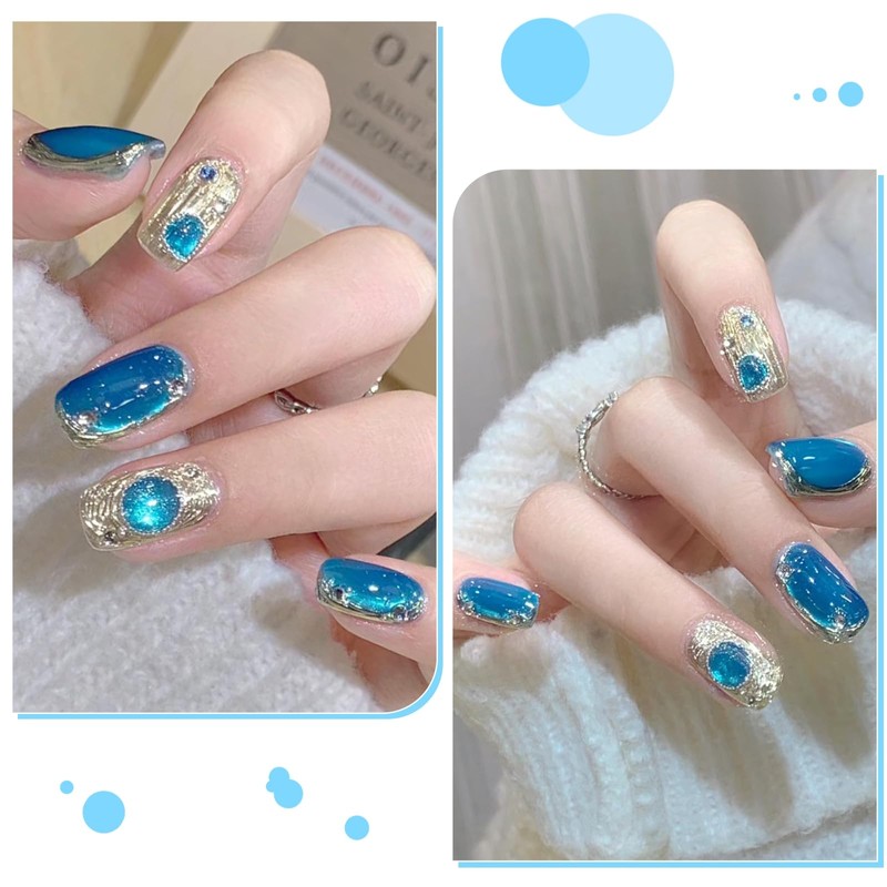 NAILKISS Cat Eye Magnetic Gel Polish (Blue)