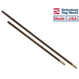 Gettysburg Flag Works 8' Solid Oak Indoor or Parade Flagpole, Made in USA, 1" Diameter