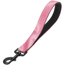 Short Dog Leash,Traffic Leash,Reflective Nylon Padded Handle,Nylon Short Dog Leash for Training Control - for Large and Medium Sized Dogs. (Cool Pink)