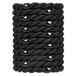 Hair Bands, Hair Bands, Hair Bands, Ponytail Hairband, Rope-Style Set, High Elasticity, Cute, Women's Ring Rubber, Black 12 Piece Set