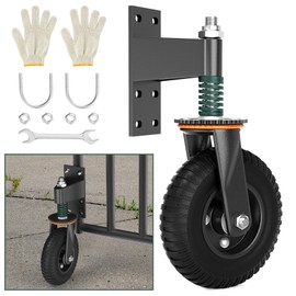 Flehomo 360 Degree Swivel Fence Gate Wheel, Heavy Duty 8 inch Gate Casters with Spring Loaded Suspension for Gates, Fences, Farms, Yards, 600 Lbs Load Capacity