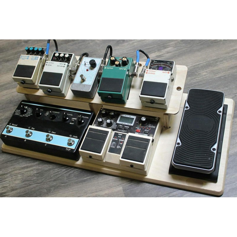 Guitar Effects Pedal Board Wood 2-Tier Platform Stand
