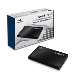 NexStar 6G, 2.5” SATA III to USB 3.2 Gen1 External SSD/HDD Enclosure, ID: Black